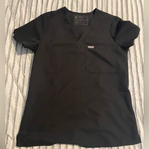 Figs Scrub Top - Black XS